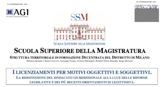 AGI Lombardia in collaborazione con la Scuola Superiore della Magistratura del Distretto di Milano e il Centro Studi Domenico Napoletano di Milano
